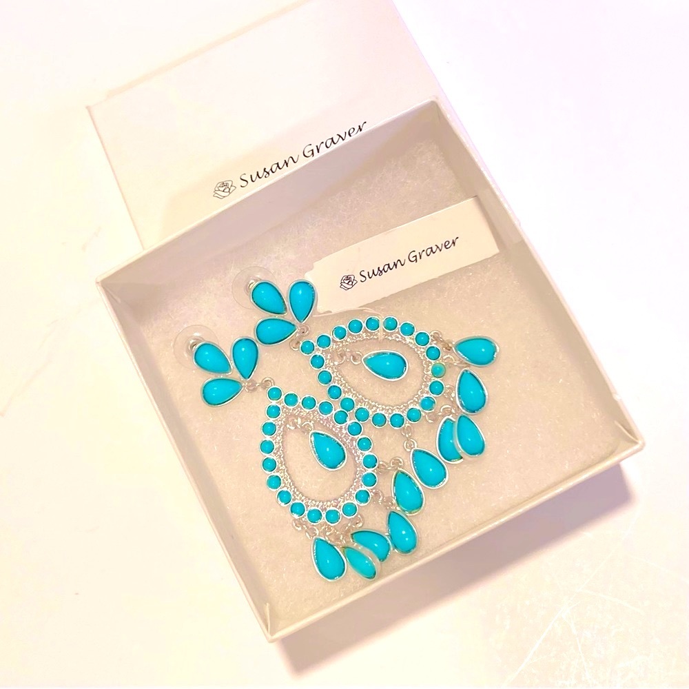 NWT Susan Graver | Turquoise Chandelier Earrings